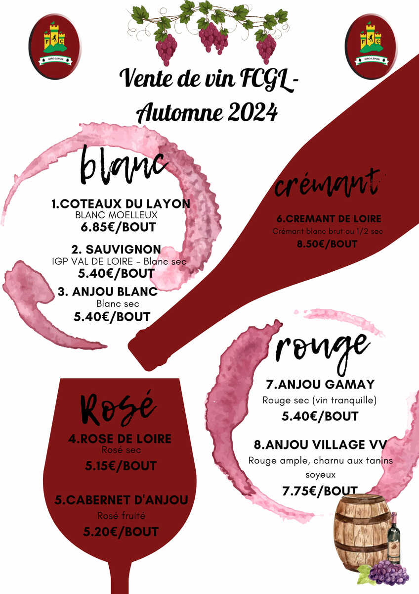 Vente de vin 2024