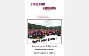 Stage foot du mois d'Août 2013