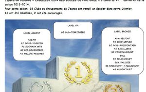 LABELLISATION : Nouvelle récompense