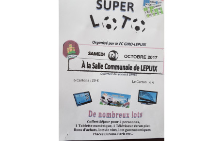 SUPER LOTO DU FC GIRO-LEPUIX